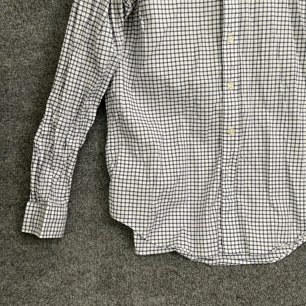 Polo Ralph Lauren Shirt Mens Sz M Plaid Long Sleeve Button Blue White Check